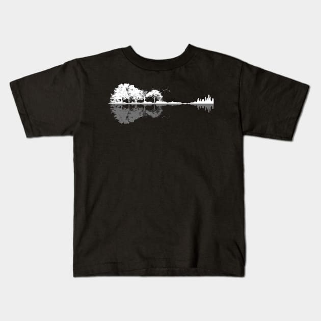 guitar tree nature Kids T-Shirt by locodesignart2